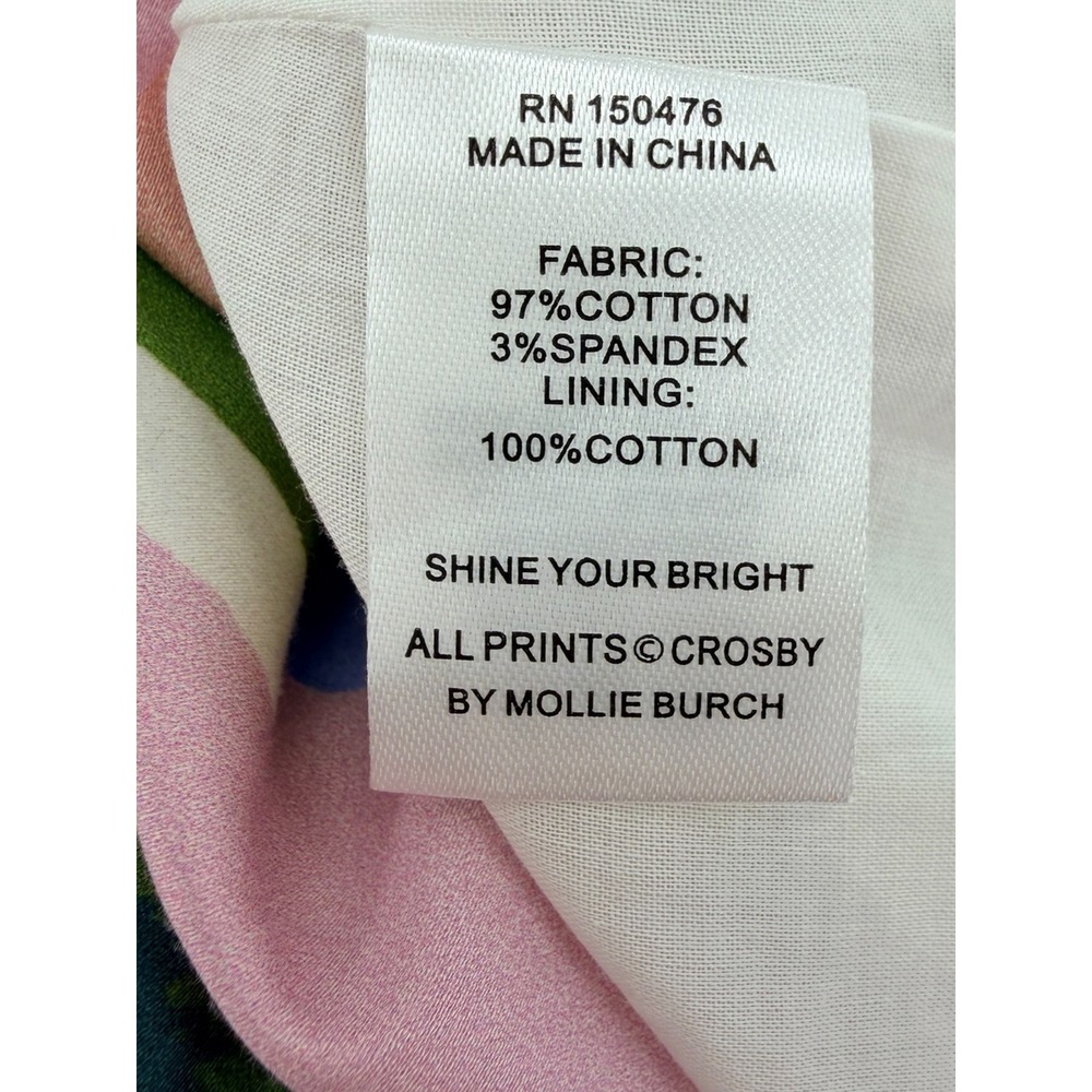 Crosby by Mollie Burch Brawley Midi Dress Poinciana Tiered Puff Sleeve Large - Picture 8 of 9